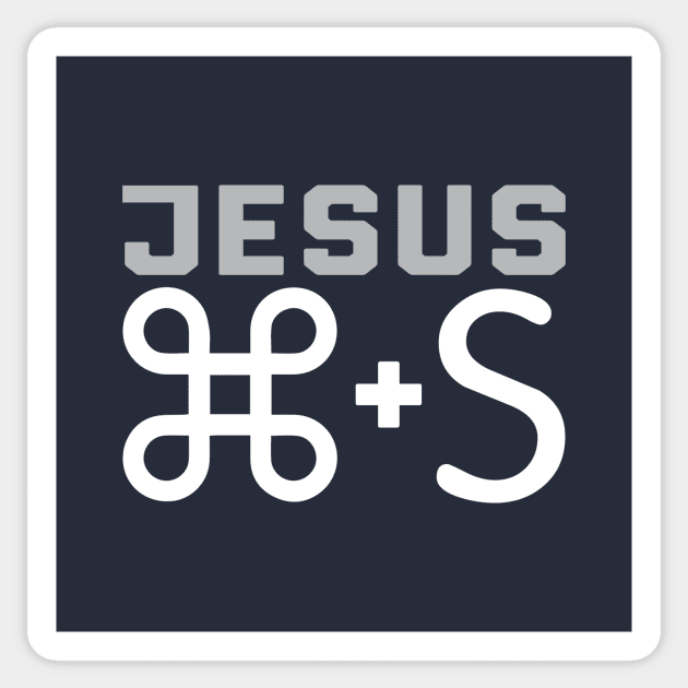 Jesus + Command S Sticker by jared_clark